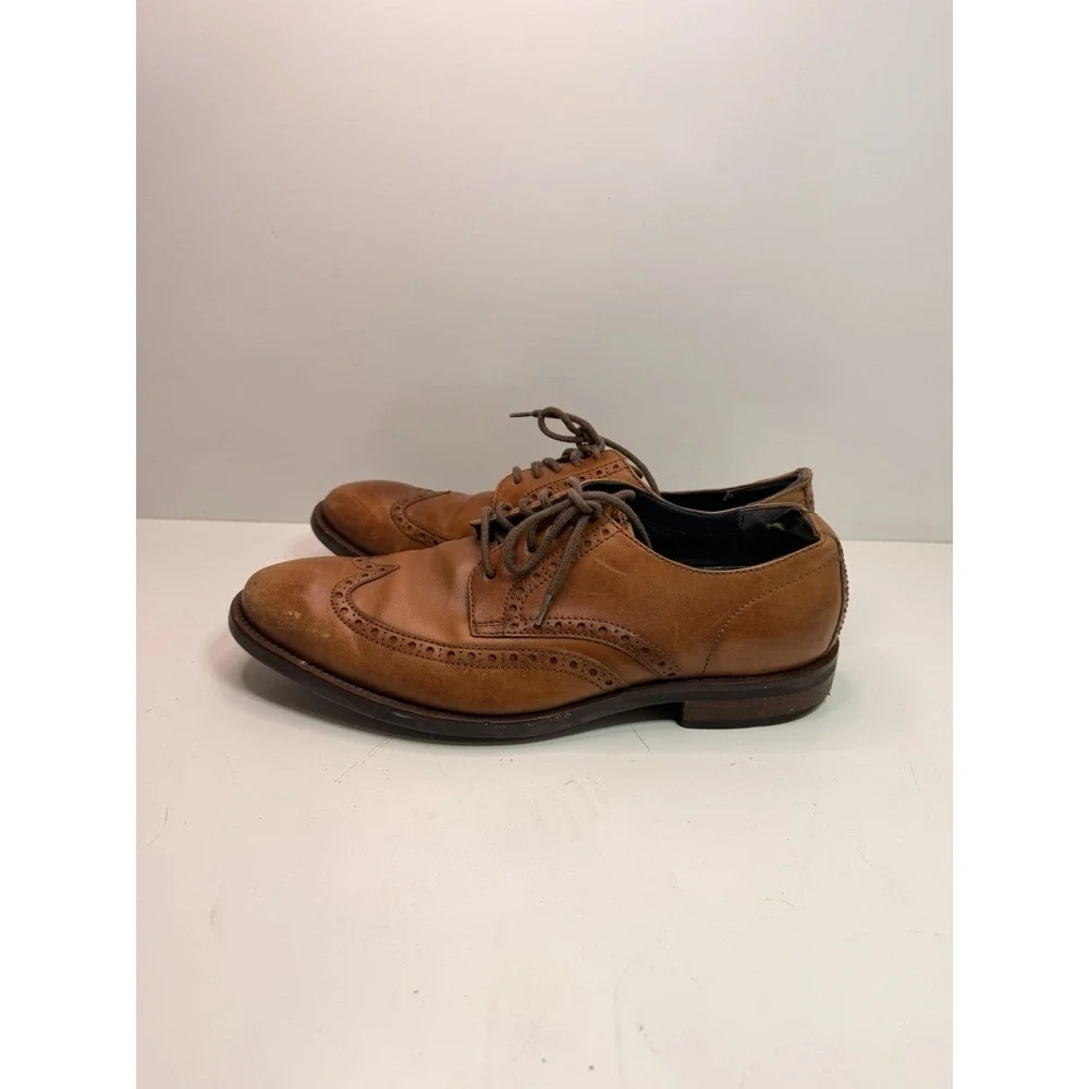 Cole Haan Brown Leather Wingtip Oxfords Men's Size 8.5 Dress Shoes